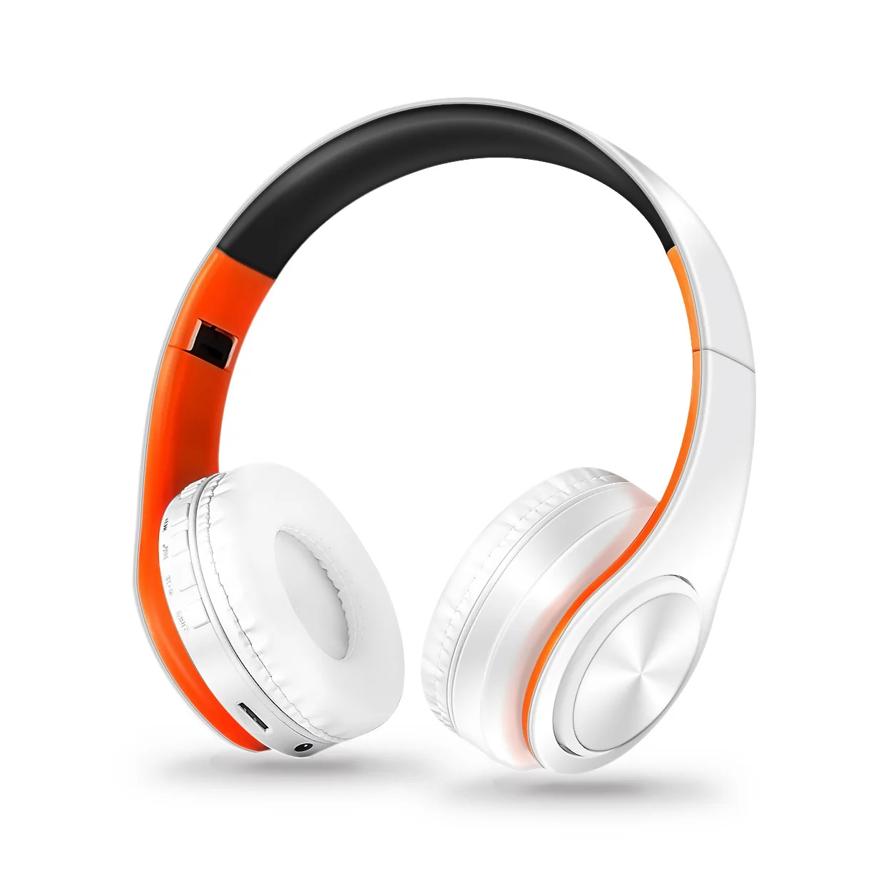 Fones De Ouvido Estéreo Sem Fio Bluetooth (branco/laranja) Com Microfone Embutido