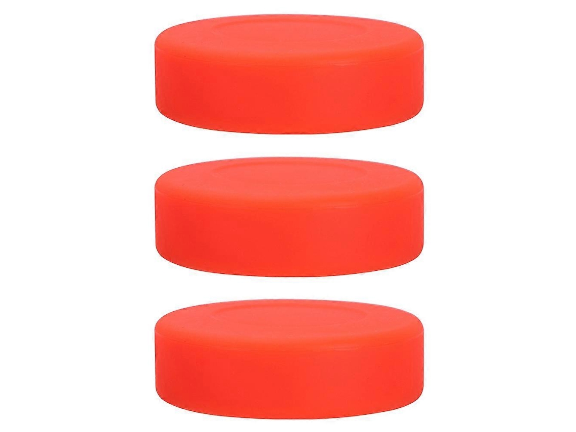 Omni-3 Unidades Disco De Hockey Oblongo De Pvc Para Entrenamiento Y Competición Al Aire Libre Deportes Hockey 7x7cm Naranja