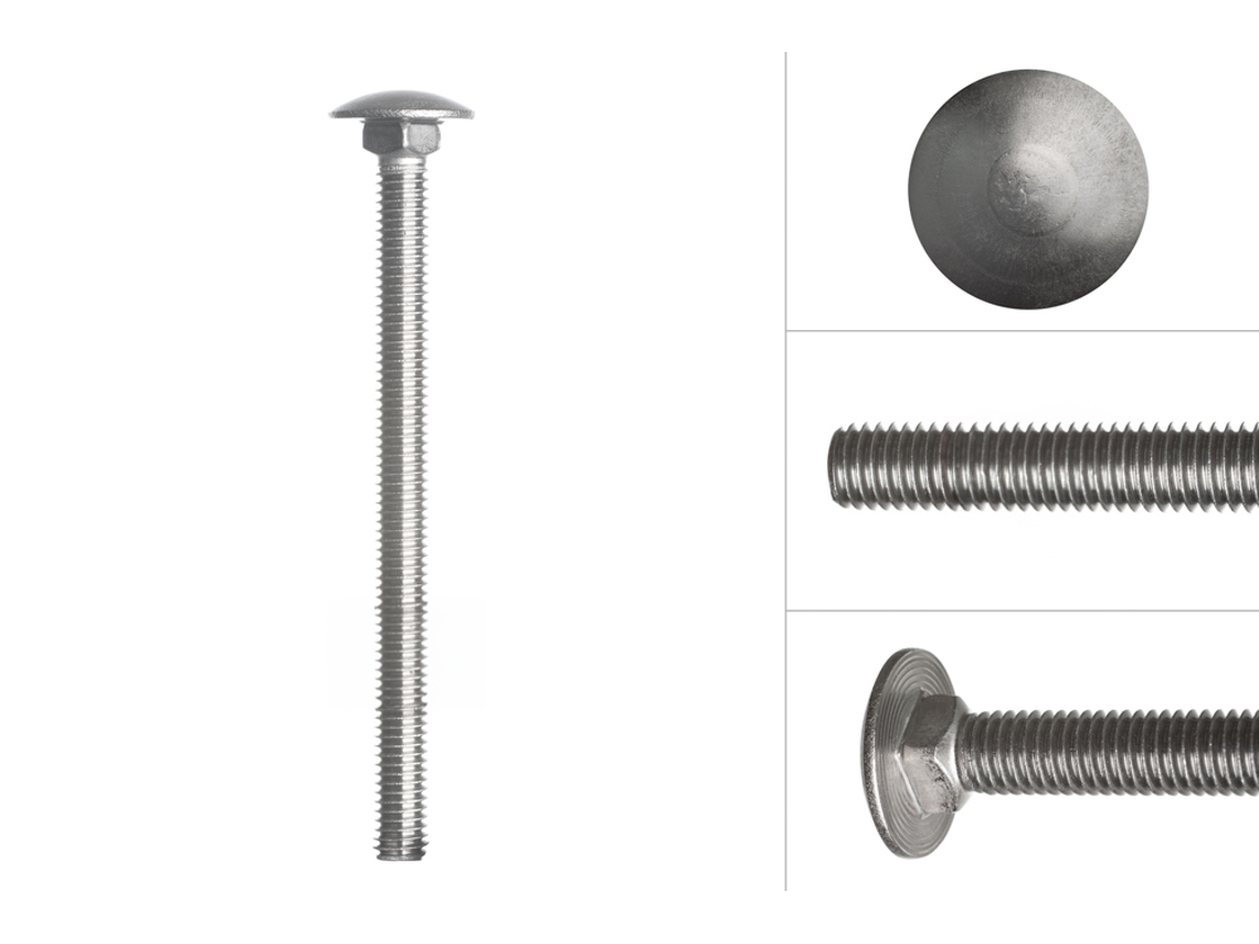Parafuso Cabeça Redonda de Aço Inox M6 X 80 Mm 50 Peças WOVAR