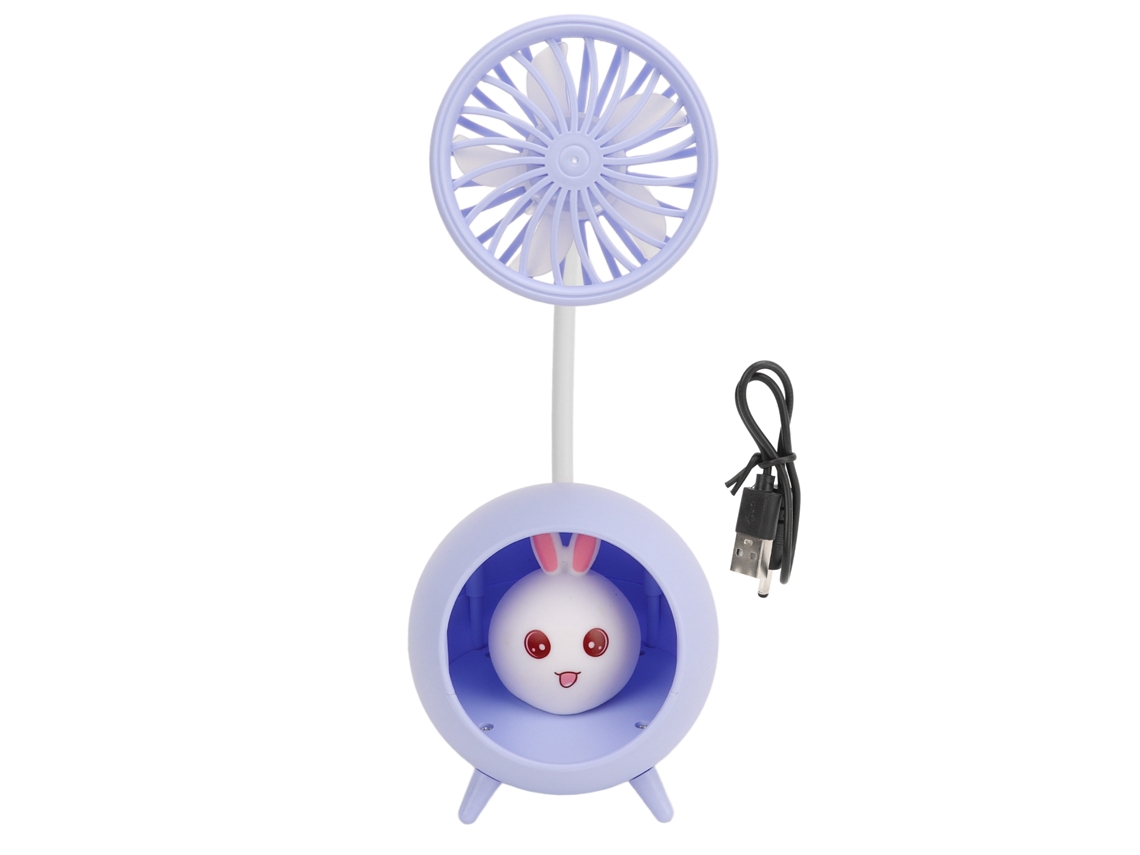 Luminária De Mesa Led Mini Com Ventilador Fofo Para Home Office E Viagens Cor Azul Royal