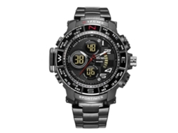 Reloj De Pulsera De Quartzo Estilo Casual Impermeable Acero Aleación Mizums Negro