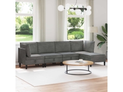 Vidaxl Conjunto De Móveis Para Sala De Estar 5 Unid. Cinzento-escuro