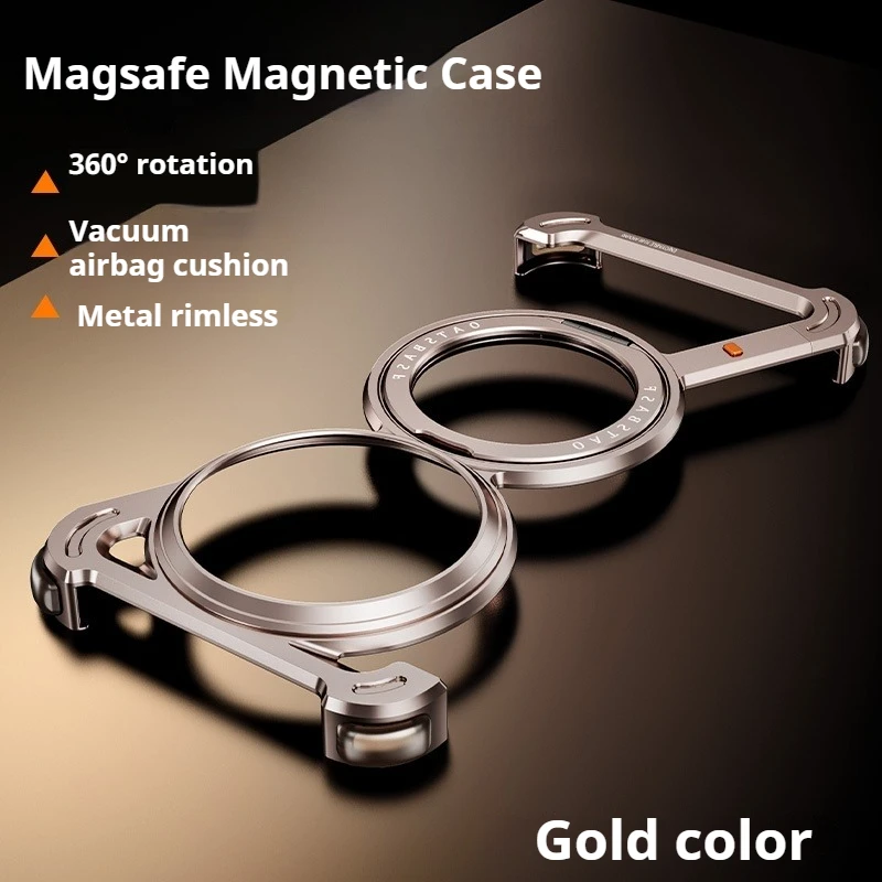 Capa Para Celular (huawei Mate 80 Pro Max Dourada), Com Suporte, Rotação De 360°, Metal Magnético.