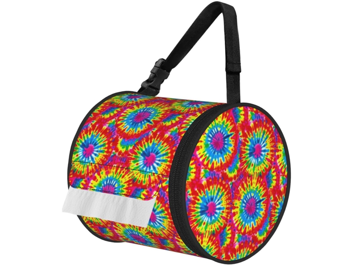 Porta Papel Higiênico Vintage Tie Dye 1 Para Pendurar, Caixa De Lenços Dobrável Para Banheiros E Carros