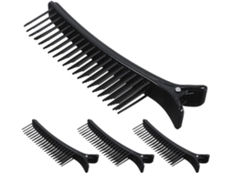 Presilhas de cabelo multiuso feitas de plástico preto, pacote com 4 unidades, fixação forte.