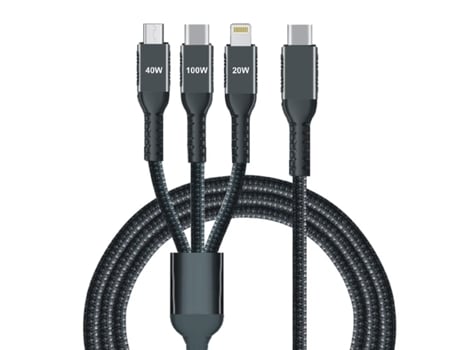 Cabo de Carregamento IWH 3 em 1 Usb-A-Lightning Micro Usb Usb-C