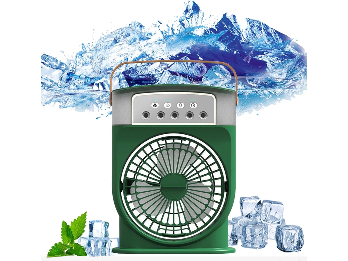 Ventilador portátil sistema gelo, 3 velocidades CZHHMART (verde) | CZHHMART