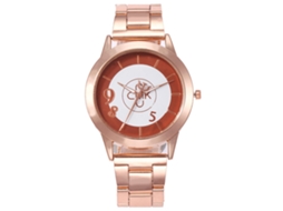 Relógio de Pulso Feminino Casual de Aço com Movimento de Quartzo (café)