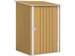 Casa de jardim para ferramentas, aço galvanizado, 100x104x160cm, amarelo | S/MARCA