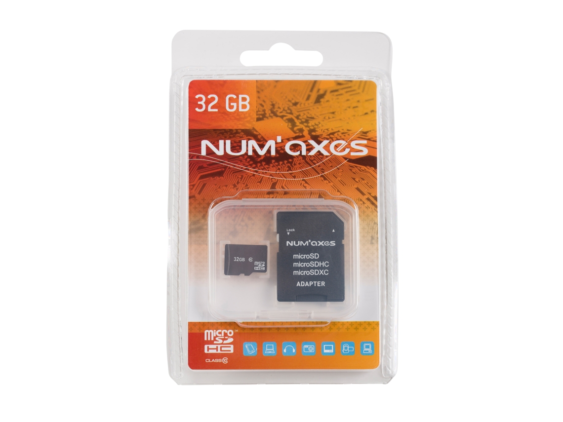 Cartão SD com Adaptador NUM'AXES 32 Go Classe 10