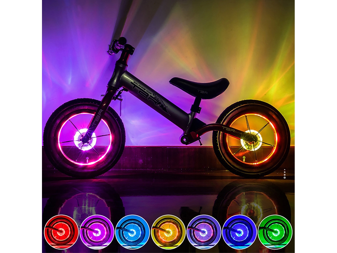 Luz De Rueda Led Para Bicicleta, 7 Colores 18 Modos, Recargable, Luz Delantera Y Trasera, Para Bicicleta De Equilibrio Infantil