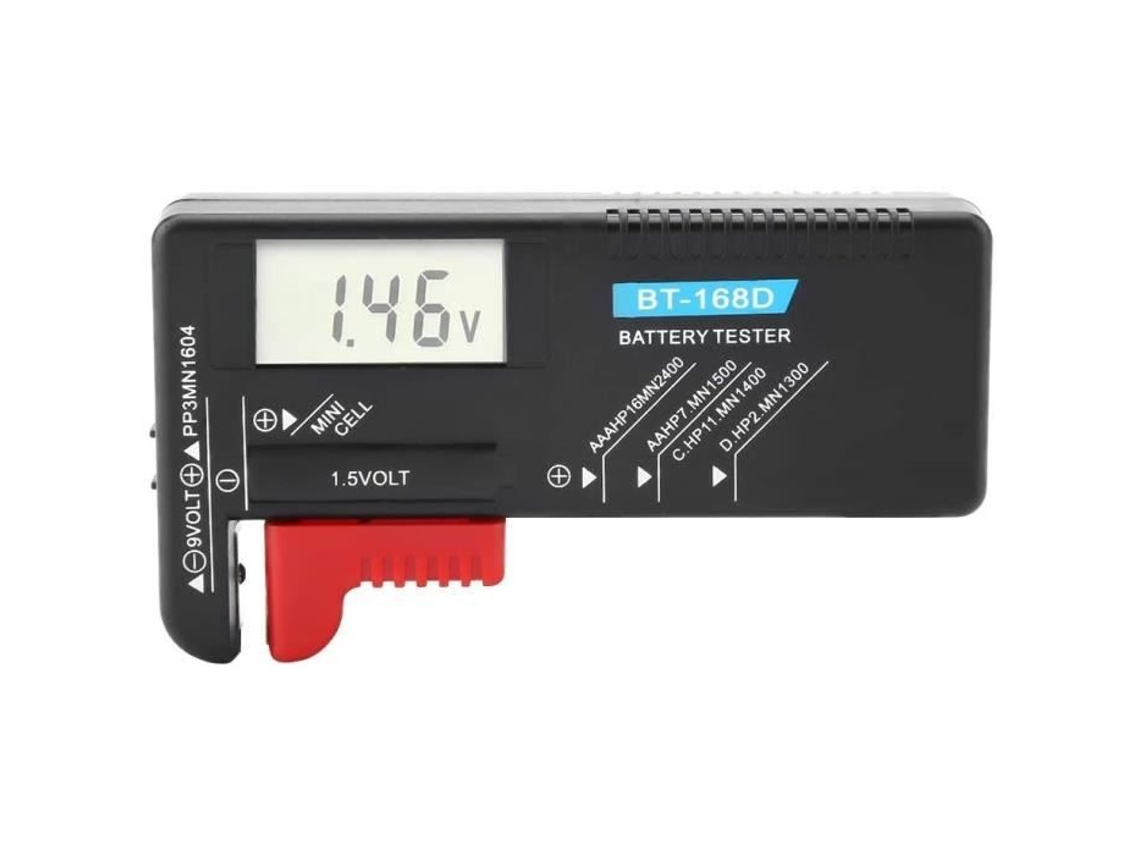 Testador De Bateria Tela Lcd Digital Biuzi Testador Universal De Pilha Botão Aa Aaa C D 9v 1.5v Bt 168d237