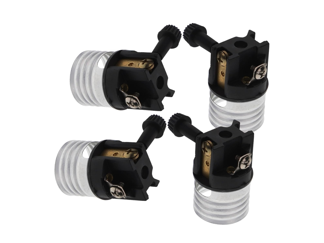 Soquete Para Lâmpada E26 Com Interruptor Rotativo, Pacote Com 4 Unidades.
