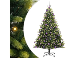 Árvore De Natal Artificiál Dobrável Com Luzes Led Vidaxl Verde Pvc (210 Cm)