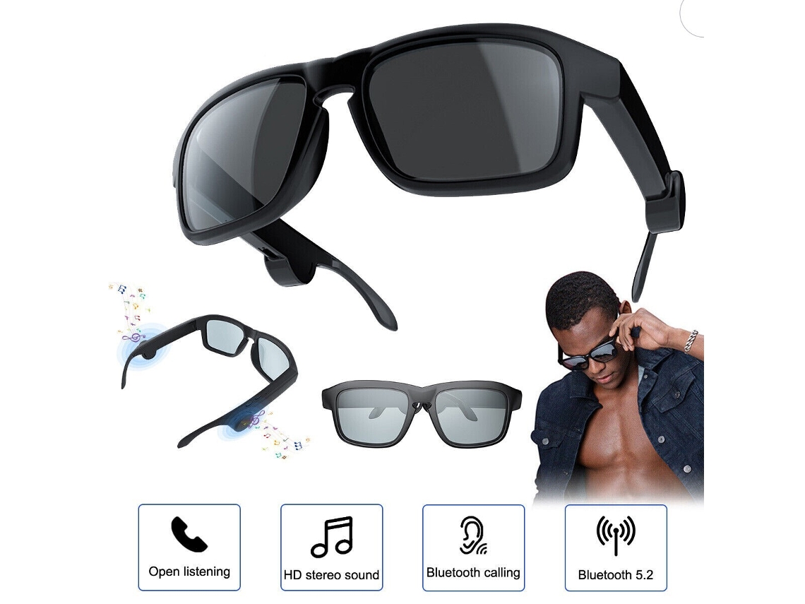 Óculos De Sol Com Fones De Ouvido Bluetooth 5.2 Polarizados