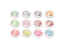 Rebe - 12 Caixas de Lantejoulas para Decoração de Unhas, Glitter em Pó para Manicure (Faça Você Mesmo)
