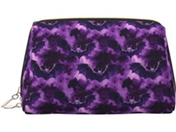 Nécessaire de Maquiagem com Estampa Morcego Roxo Viagem Feminina Grande Viagens Férias
