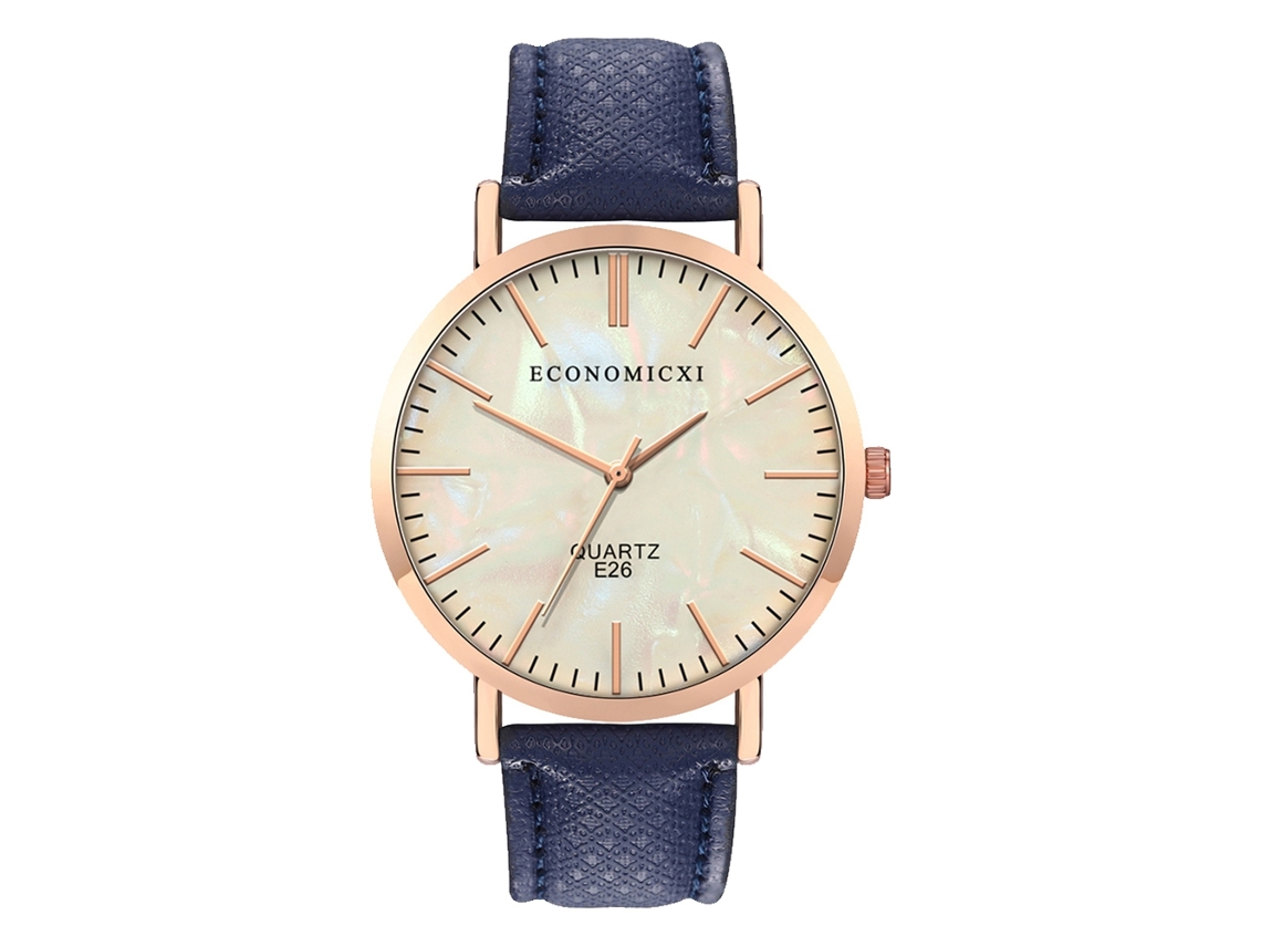 Relógio de Pulso Masculino Feminino de Couro Pu Analógico Quartzo Royal Blue