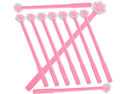 Canetas Em Gel Com Estampa De Pata Gato, 16 Unidades, Plástico Rosa Um