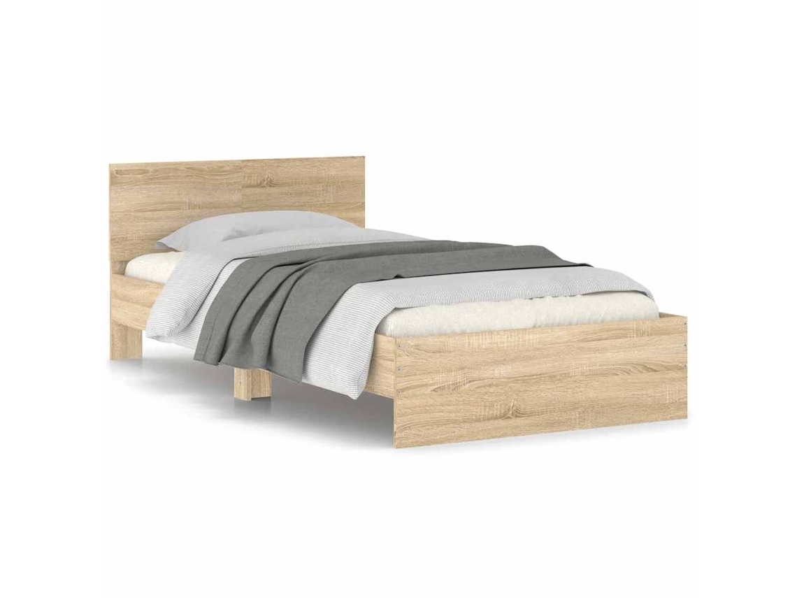Bed Frame, Bed Frames Vidaxl Marrom Madeira Processada (100 X 200 Cm)