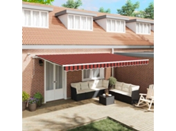 Vidaxl Toldo Retrátil Laranja E Marrom 500 × 300 Cm Poliéster