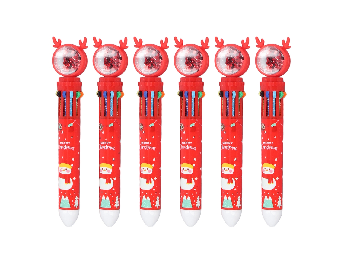 Canetas de Bola Natal 10 Cores Presente