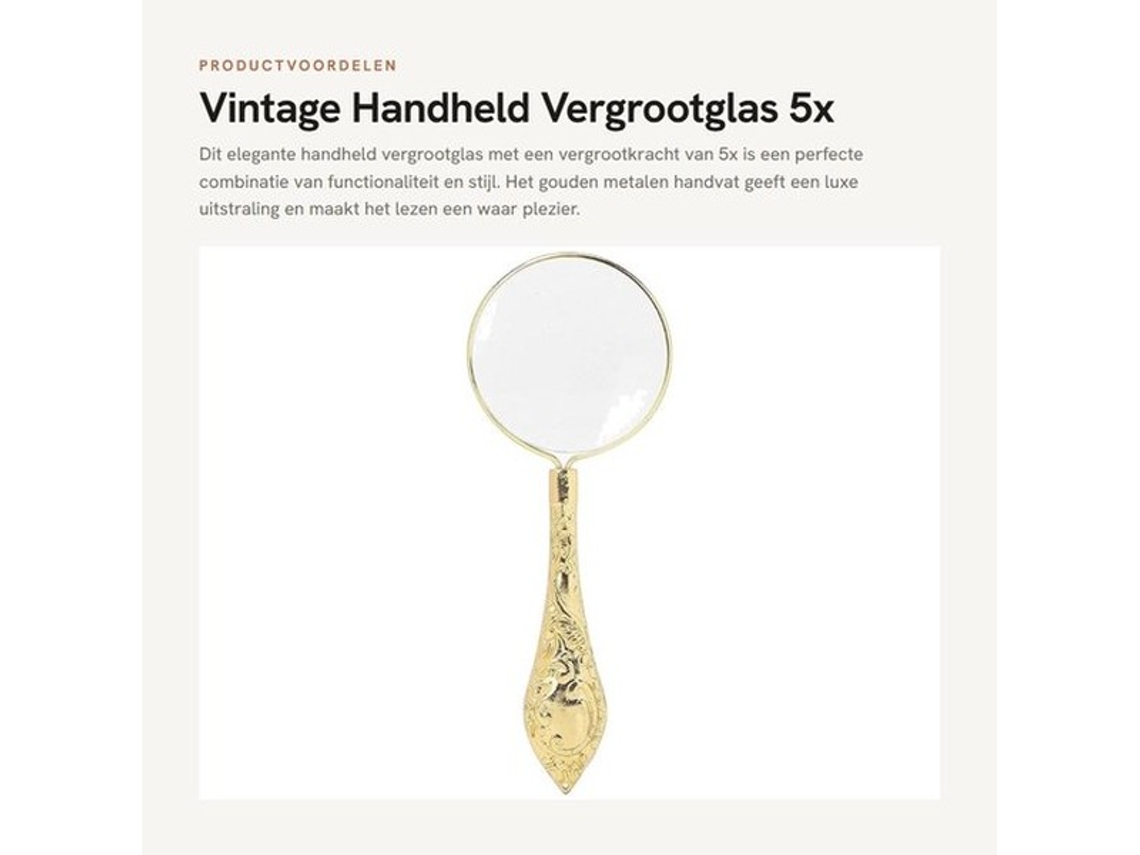 Vergrootglas De Mão Com 5x Ampliação - Design Vintage - Diâmetro De 45 Mm - Óculos De Leitura