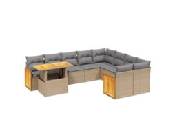 Garden Sofa Set, Garden Sofa Sets Vidaxl Bege Rattan / Vime (n/a)