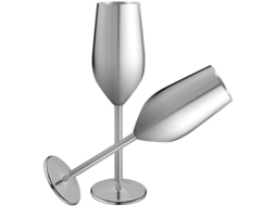 2 Juego De Copas De Champán De Acero Inoxidable, 200ml Plata, Base Estable, Ideal Para Hogar Y Actividades Al Aire Libre