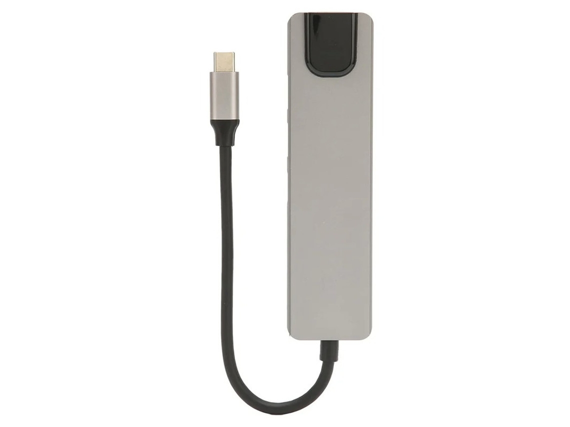 Hub Hdtv Tipo C 6 Em 1 Interface Multimídia 4k 87w Power Ethernet Porta Usb Usb C Hub Ethernet Cinza Bestvite