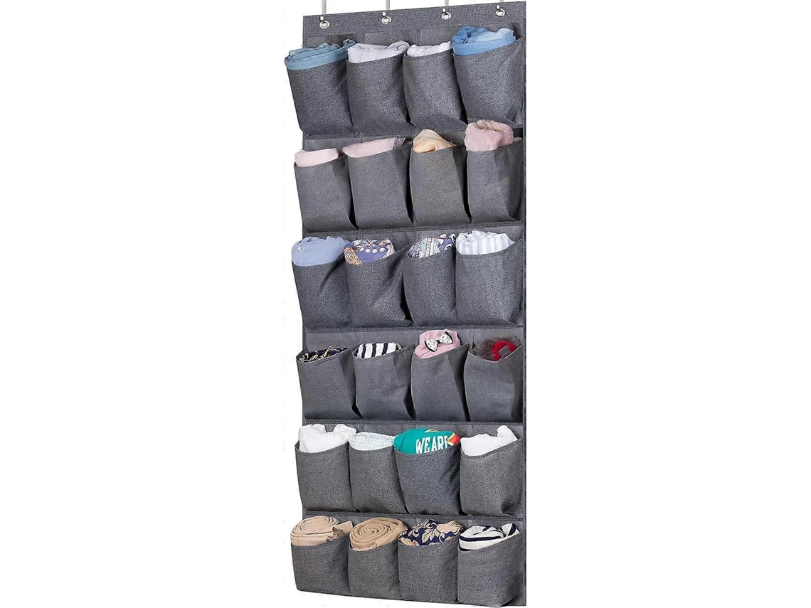 Sapateira Slowmoose sobre a porta com 4 ganchos, grande capacidade, organizador de sapatos suspenso com 24/28 bolsos, sapateira suspensa resistente