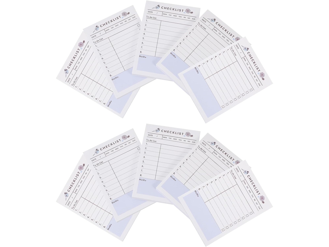 Carnets De Planification Hebdomadaire Blocos-notas Portáteis Simples 10pcs Em Papel Branco Para Organizador E