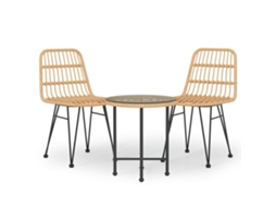 Maison Exclusive - 3 Pcs Conjunto De Jantar Para Jardim Vime Pe