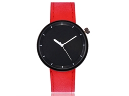 Reloj De Pareja Unisex Vansvar Dial Grande Correa Pu Acero Cuarzo Rojo