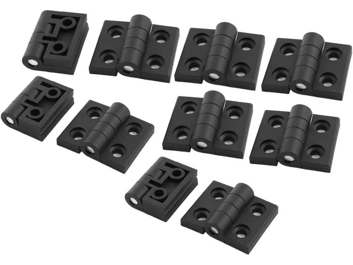 Conjunto De 10 Dobradiças Plástico Reforçado, Dobráveis, Com 2 Folhas, Para Portas De Armários E Gabinetes, Nos Tamanhos