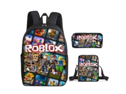 Conjunto Escolar com Mochila, Lancheira e Estojo, 3 Peças, Dinossauro, Infantil AQUAFORGE