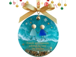 Enfeite De Natal Da Amizade 7 62 Cm 3 Polegadas Lembrança Sincera Para Melhores Amigas Pingente Decorativo