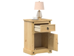 Vidaxl Mesa De Cabeceira Corona 45x35x64 Cm Madeira De Pinho Maciça