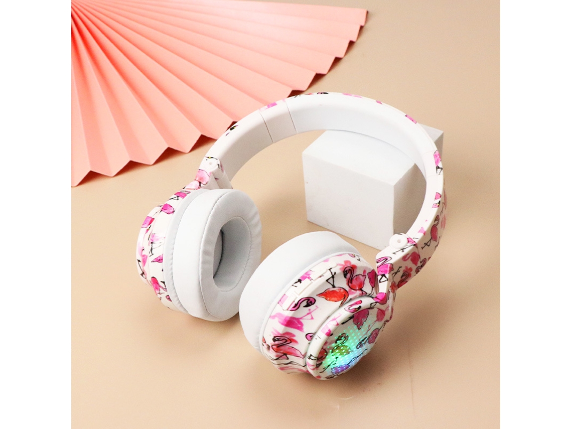 Fones De Ouvido Gamer Iluminados Com Slot Para Cartão De Memória, Estéreo 5.0 Rgb Branco Brilvibera