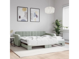 Vidaxl Sofá-cama Com Gavetão 90x200 Cm Veludo Cinzento-claro