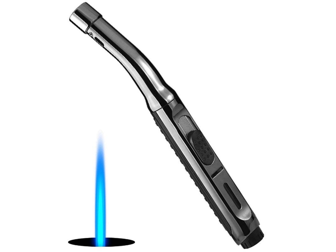Encendedor de Velas Recargable, Fogo Largo, Resistente ao Vento, Chama Ajustável, Capacidade de Gás 0.86g com S/MARCA
