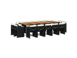 Garden Dining Set, Garden Dining Sets Vidaxl Preto Rattan / Vime (n/a)
