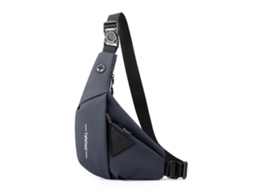 Bolsa Transversal Masculina De Grande Capacidade, Impermeável, Para Viagens, Com Orifício Para Fone De Ouvido, Azul.