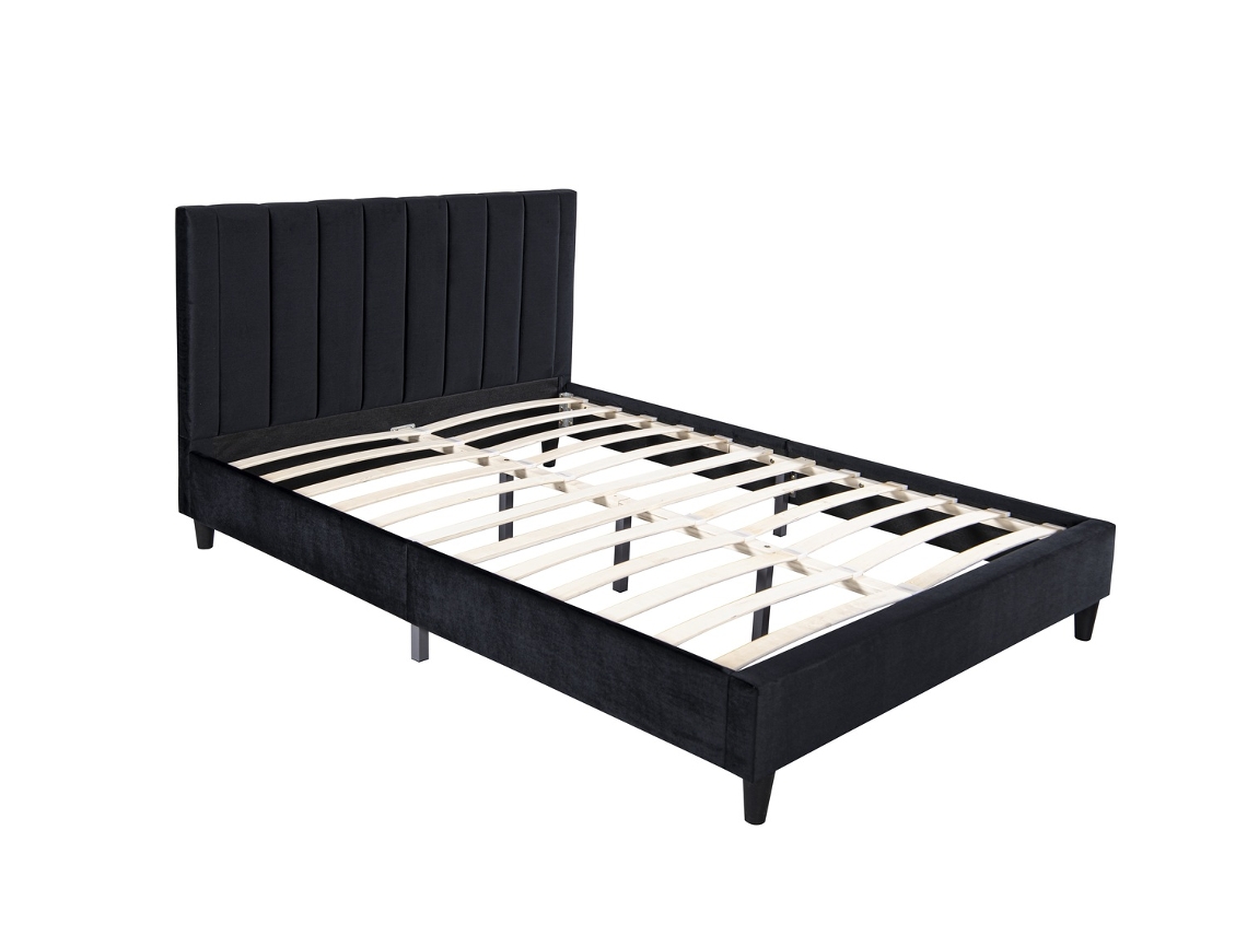 Cambridge - cama de veludo preto 160x200