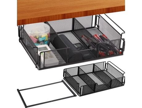 Organizador De Gaveta Para Debaixo Da Mesa, Organizador De Gaveta Em Tela Com Divisória De Espaço, Gaveta De Mesa Oculta Qjh