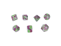 Primerox conjunto de 7 Dados Metal Poliédricos Liga Diferentes Formas para Jogos de Mesa e Festas