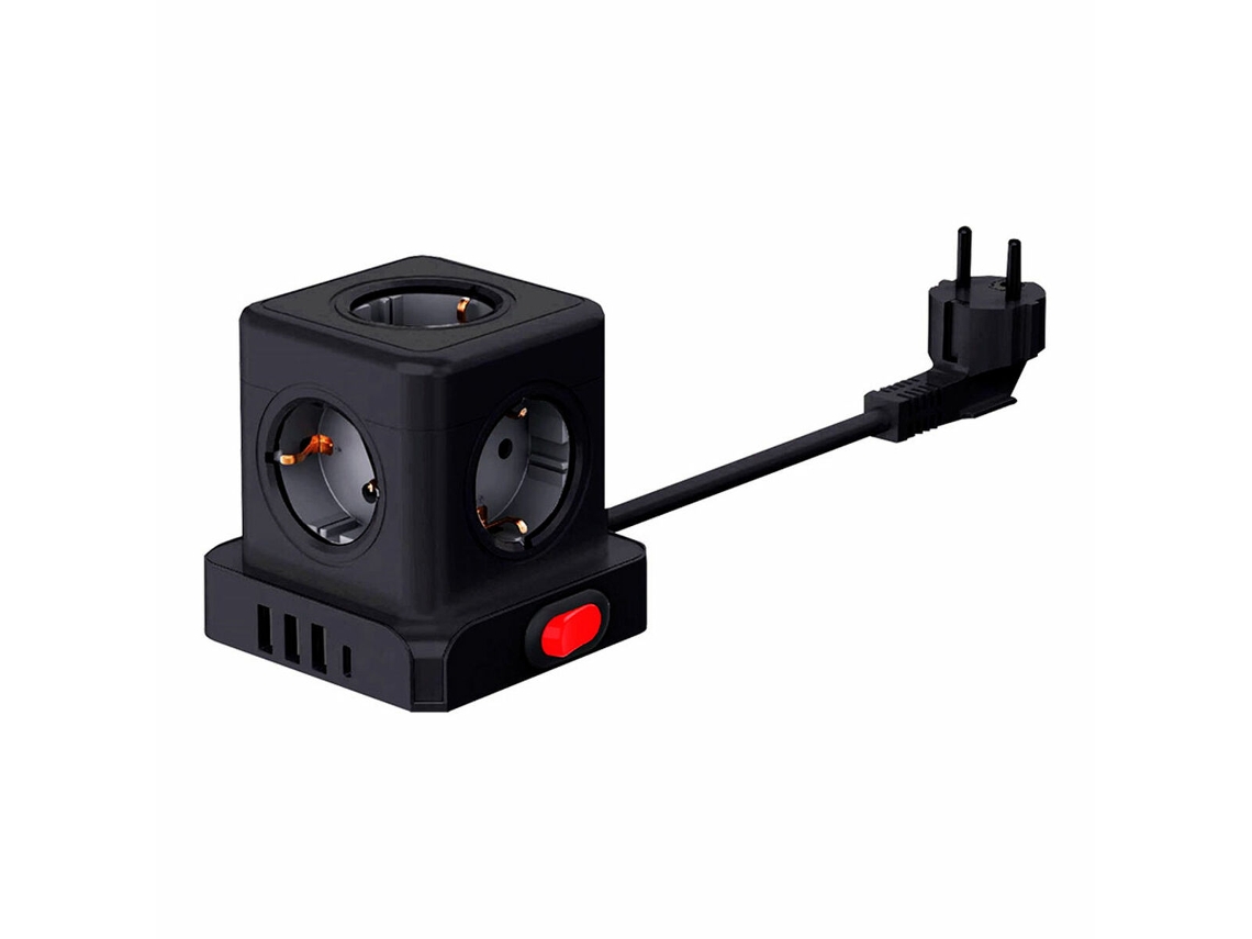 Extensão Com 5 Tomadas Com Interruptor Fbright Preto 3680 W (1,5 M)