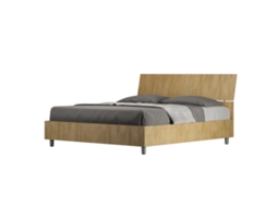 Cama Dupla com Cabeceira e Arrumação Elevada Inclinada Demas ITYHOME Castanho (160x200)