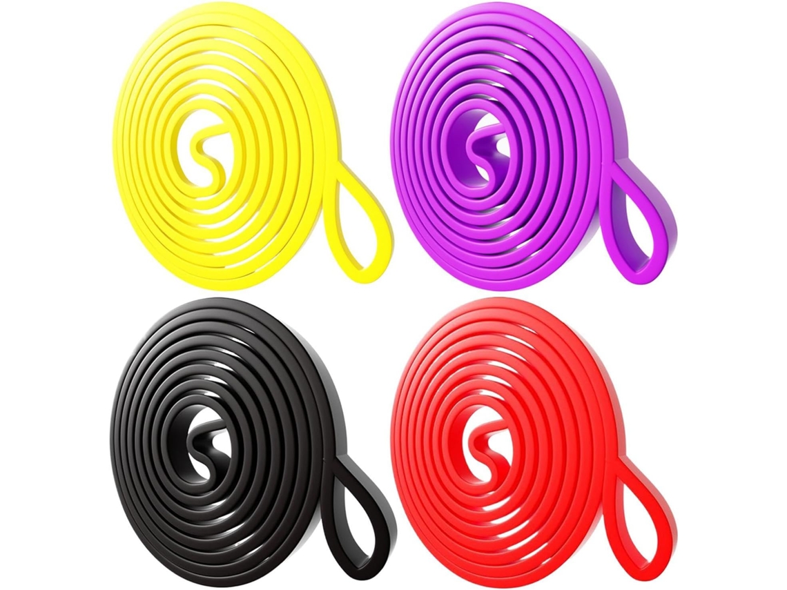Faixas Elásticas de Resistência para Fitness - Conjunto 4 Tração Portáteis Yoga e Treinamento Força S/MARCA