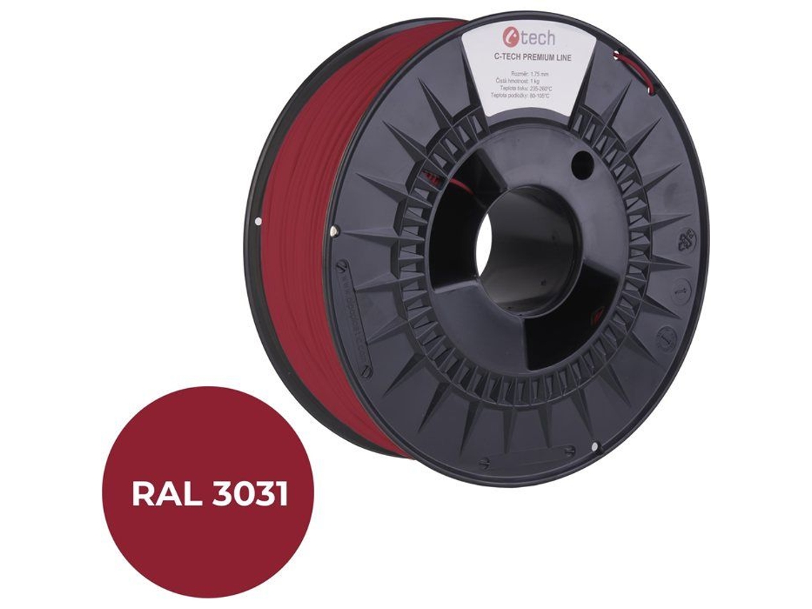 Filamento Linha Premium Pla Vermelho Oriental Ral3031 C Tech